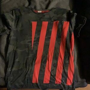 Orange stripe camo T-shirt